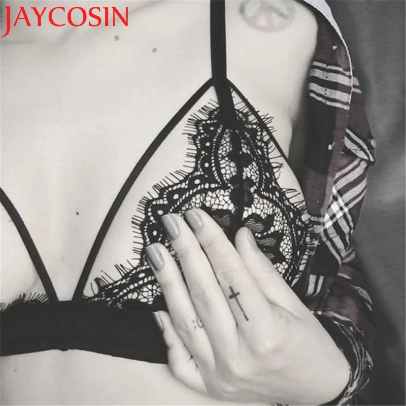 

JAYCOSIN Marketing Women Hollow Translucent Underwear Sheer Lace Strap Lingerie Bra Top Bustier Drop Shipping