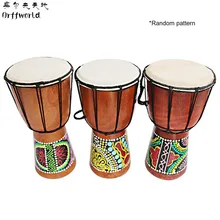 Orff World Djembe Drummer Percussion 6 inch Classic Painting Wooden African Style Hand Drum For Sale membranophone with pattern