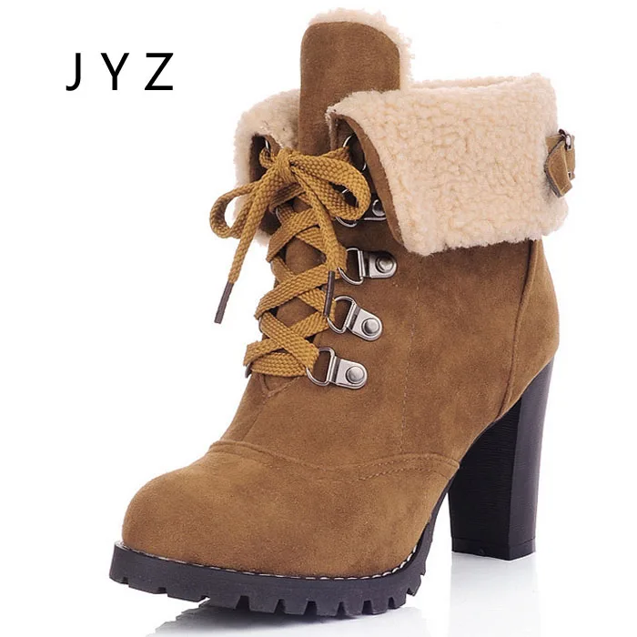 

Fashion New Womens Boots Winter High Heels Fur Keep Warm Shoes Platform Pumps Lady Big Size 40 41 42 43 44 wo180801