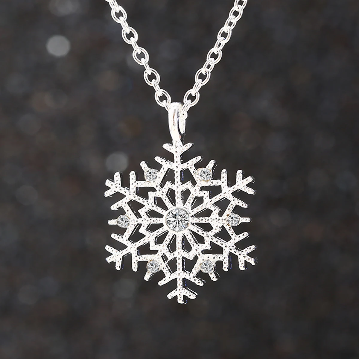 Подарок на год, Рождество, модное роскошное серебряное ожерелье со снежинками, подвески, снежное Цветочное Ожерелье-цепочка, ювелирные изделия для женщин