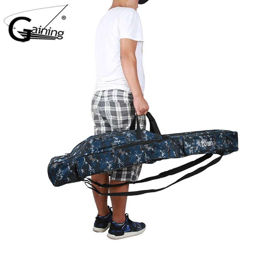 Fishing Bag Portable Foldable Fishing Rod Carrier Fish Pole Tools Storage Bag Case 7