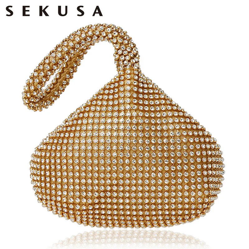  SEKUSA Soft Beaded Women Evening Bags Cover Open Style Lady Wedding Bridalmaid Handbags Purse Bag F - 32823938002