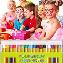 16 цветов Детский Макияж Лицо цветные мелки набор масло краска для тела Любители клоунов старше 5 лет Хэллоуин Дьявол призрак вечерние подарки