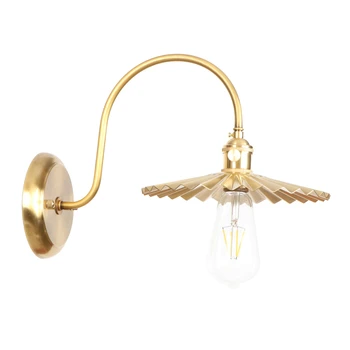 

Bronze Fine Copper Village Vintage Wall Lamp Bedroom E27 Bulb with lampshade wall light restaurant bar led wall lamp RWL0055