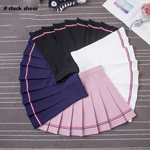 Новые юбки для девочек плиссированная юбка школьницы школьная форма косплей macarons Талия плотная плиссированная юбка в полоску Женский Плюс Размер skiit