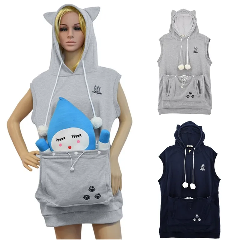 

Mewgaroo Nyangaroo Cat Dog Pet hoodies Casual Unisex Kangaroo Hoodie Japanese Kangaroo Cat sweatshirt