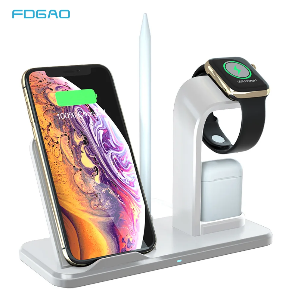 3 in 1 10W Fast Charging Qi Wireless Charger for Apple Watch 5 4 3 2 1 For iPhone 11 XR XS Max X 8 Samsung S10 S9 S8 For AirPods