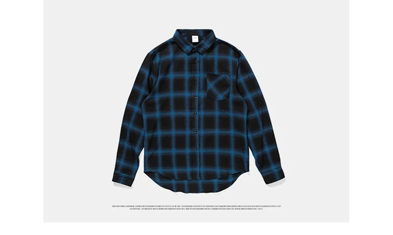 Checkered Korean Fashion Shirt Desinger Long Hip Hop  (12)