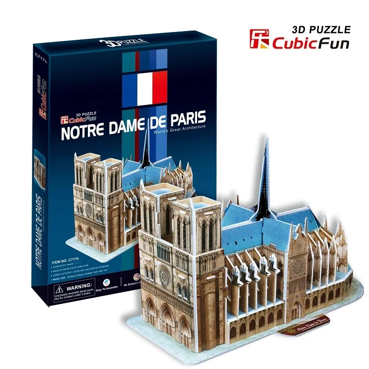 

3D models toy 3D paper model jigsaw game Notre Dame cathedral c717h