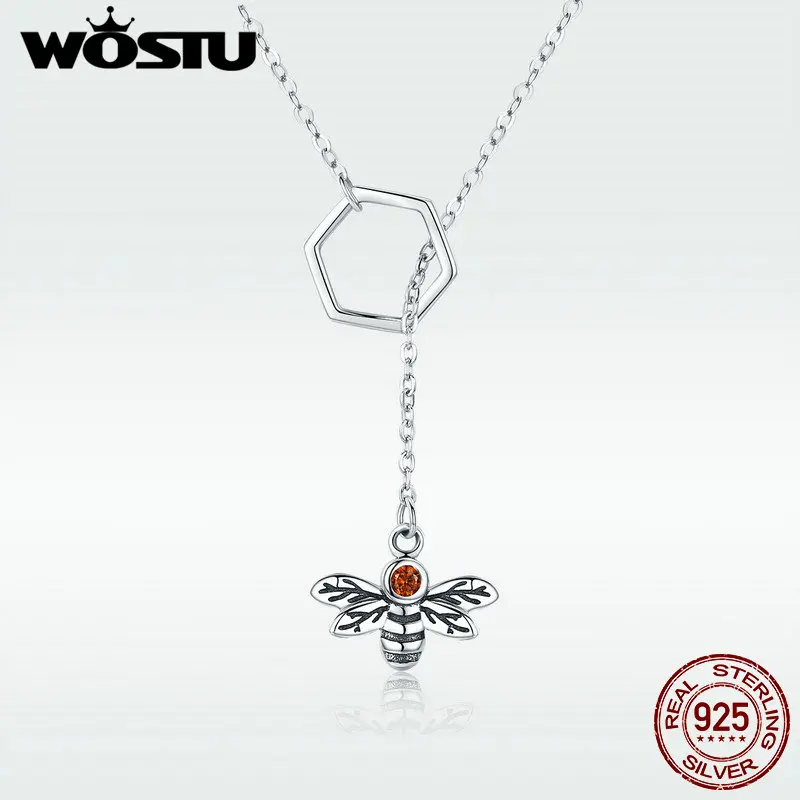 WOSTU/хит продаж Настоящее 100% Стерлинговое Серебро 925 пробы квадратная сотовая