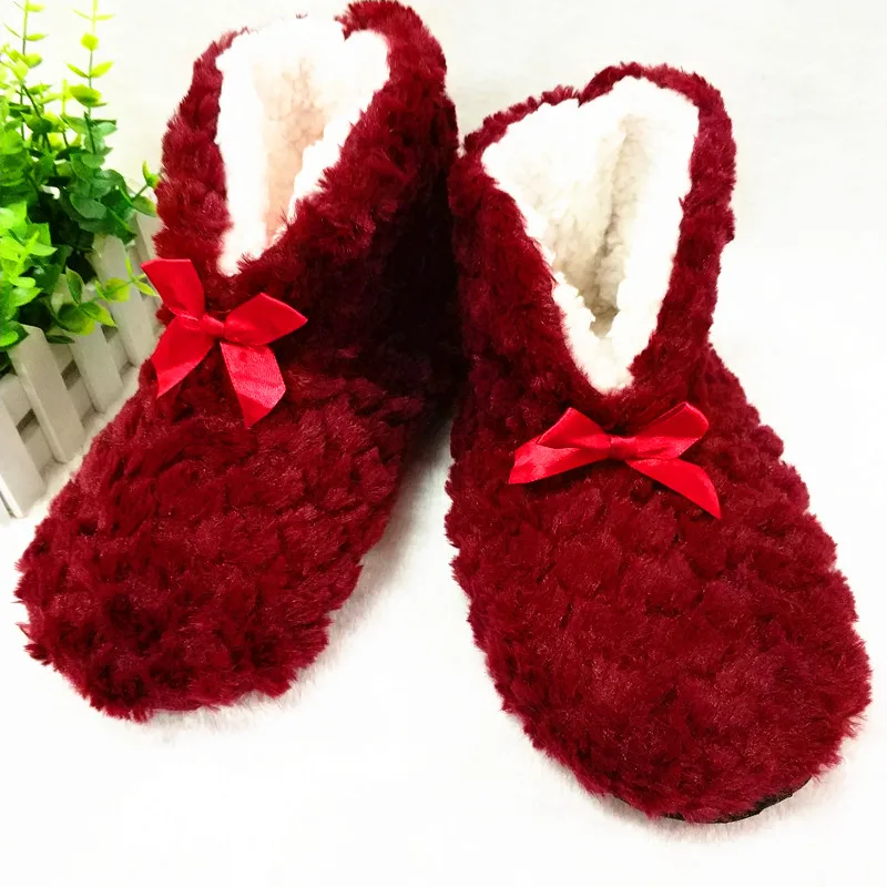

2017 Free Shipping Home Soft Plush Home Shoes Slippers Coral Fleece Indoor Floor Sock Indoor Slipper Winter Foot Warmer Best