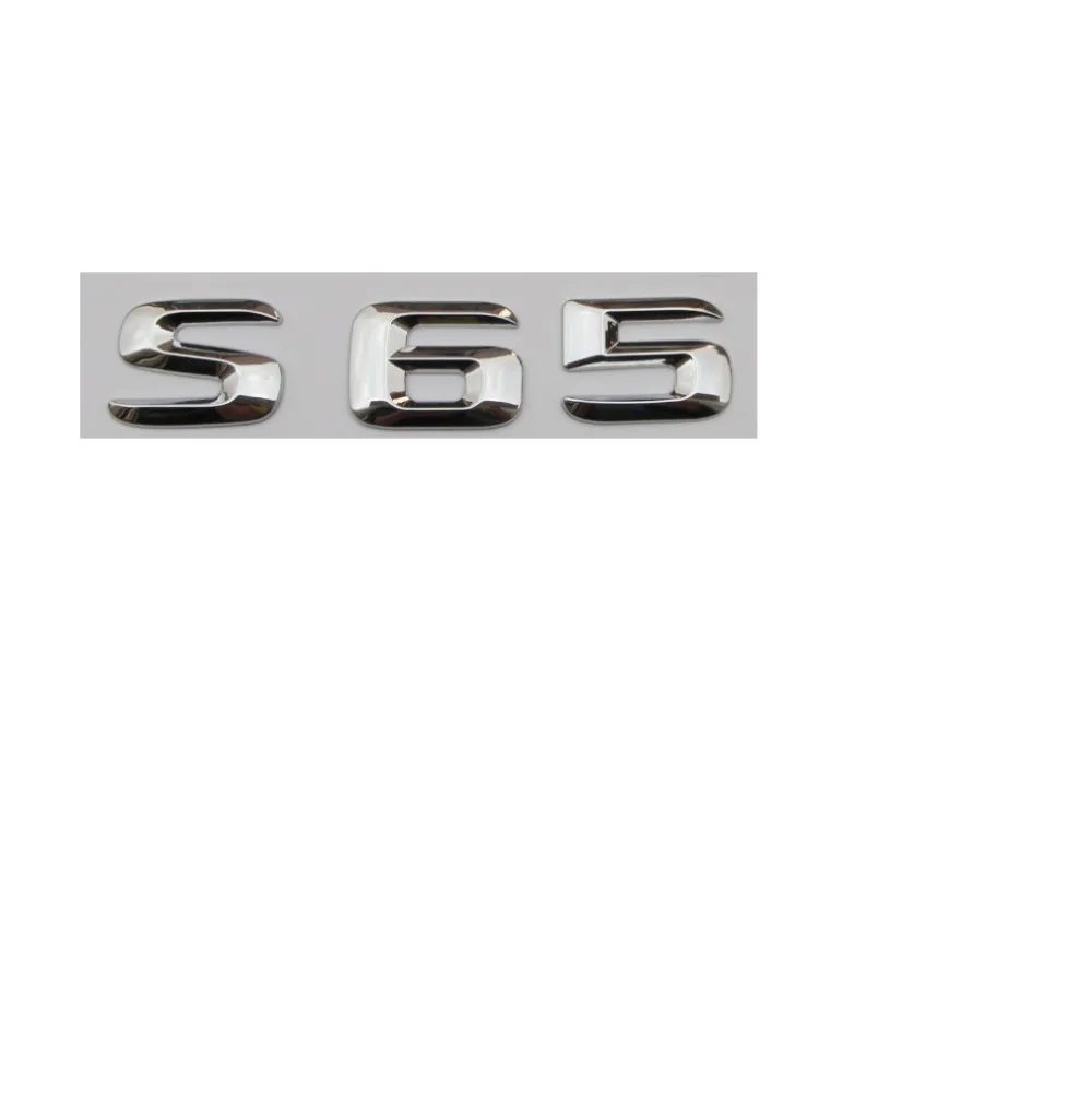 

Chrome Shiny Silver ABS Car Trunk Rear Number Letters Words Badge Emblem Decal Sticker for Mercedes-Benz S65