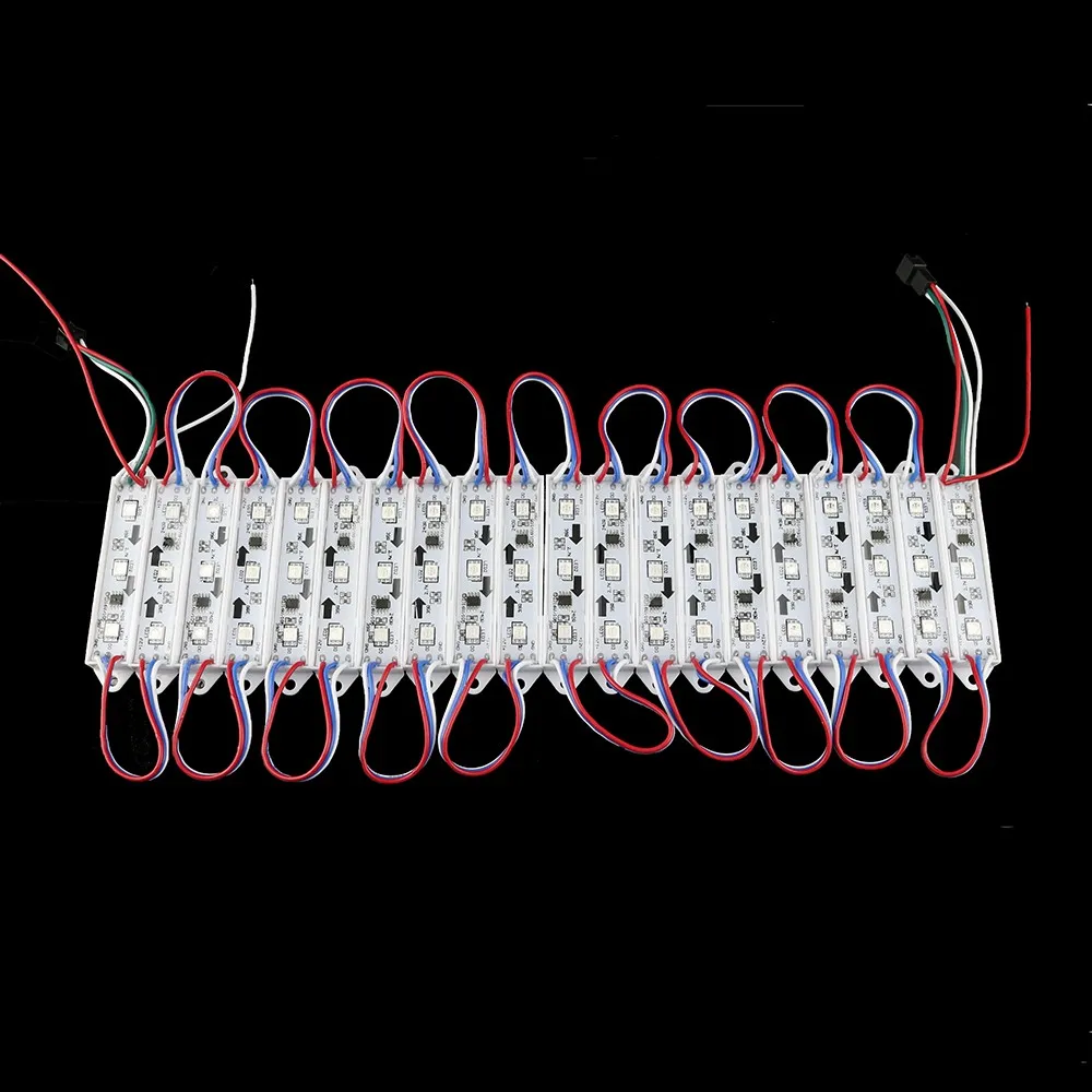 20 шт. светодиодный модуль WS2811 DMX 3 светодиодный DC12V светодиодный садовый светильник SMD5050 RGB водонепроницаемый светодиодный цифровой модуль с пикселем струнный светильник черный/белый