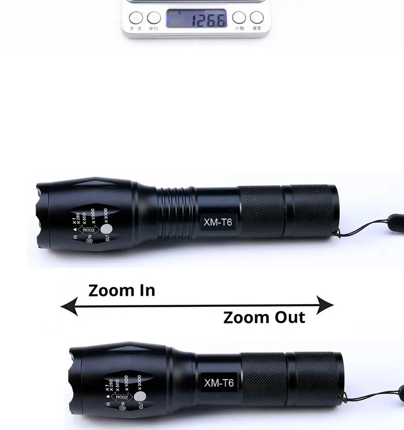Ultra Bright Waterproof Hand Torch LED Flashlight CREE XML-T6 6000LM Zoomable Camping Hunting Lamp for Outdoor Bike Light 5 Mode (8)