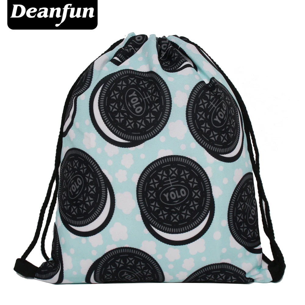 Deanfun 3D Printing Women Drawstring Bag Food Backpack High Quality