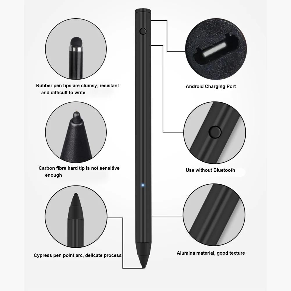 Гладкая металлическая живопись емкостный стилус Bluetooth легкий активный черный глинозема ручка для письма Примечания планшет