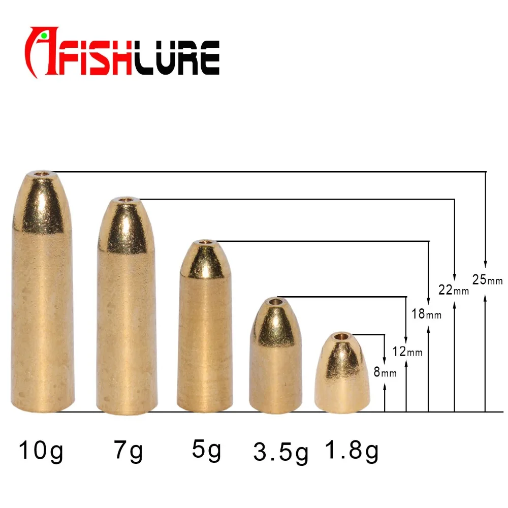 

Copper Bullet Sinker 1.8g/3.5g/5.0g/7.0g/10g Lead Weight Fishing Accessaries Fishing Weight Texas Rig