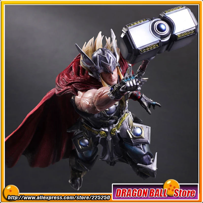 

27CM Play Arts KAI Marvel Superhero The Avengers Thor Action Figure toy PVC Collectible Model kid Toy Brinquedos