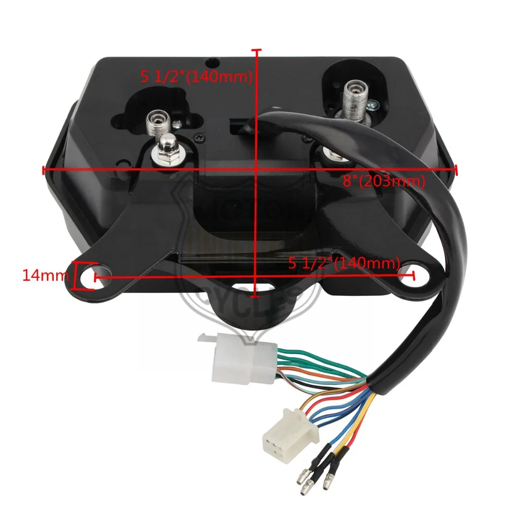 Определено мотоцикл для Honda CG125 Скорость ometer Инструменты Черный 12 В одометром Скорость метр Индикатор светодио дный Подсветка ночь DDD48