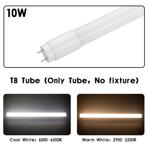 Светодиодный трубки T5 флуоресцентный встроенный светильник T8 лампа настенная лампа лампада 30 см 60 см 1ft 2ft 6W 10W лампа холодный белый 110V 220V 240 - Испускаемый цвет: T8 Tube Only Tube