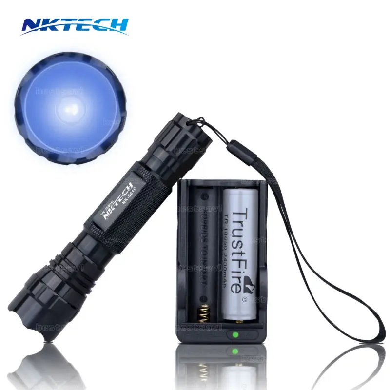 NK 501C Mini CREE UV Led Flashlight Torch 395nm Blacklight Wavelength