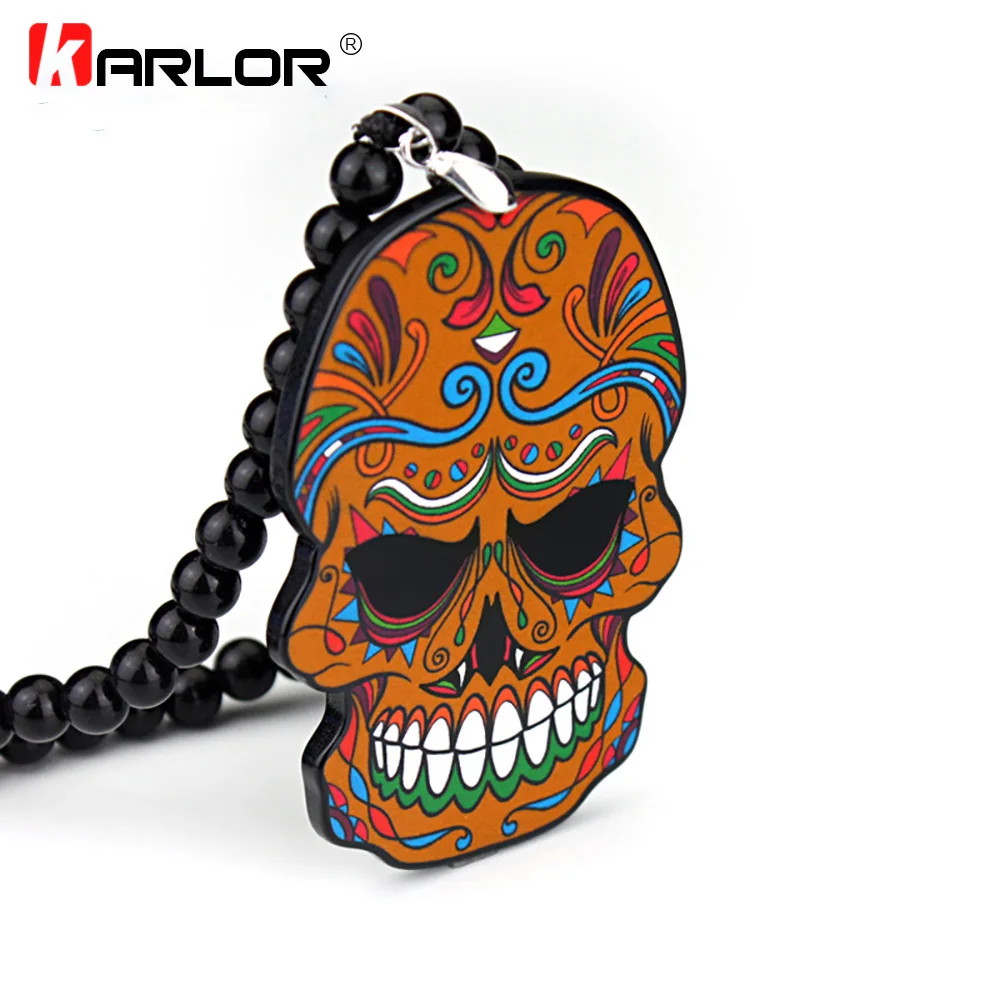 

Suger Skull New Car Auto Fashion Pendant JDM Interior Rear View Mirror Ornament Hanging Dangle Charm Acrylic Duplex Car-Styling