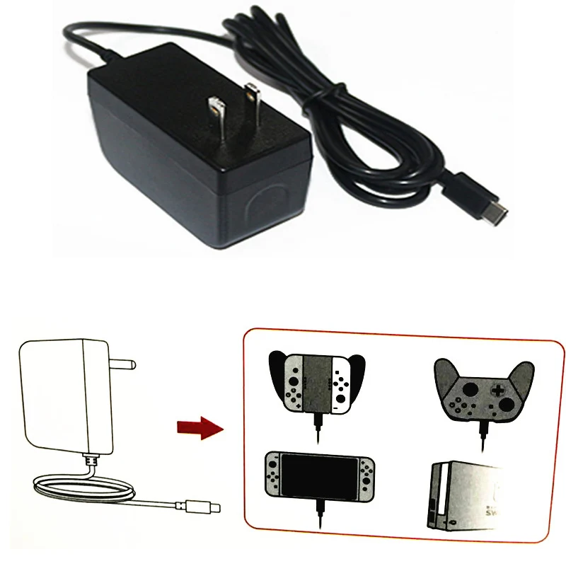 Fast Charging AC Adapter Travel Home Charger Power Supply For Nintend