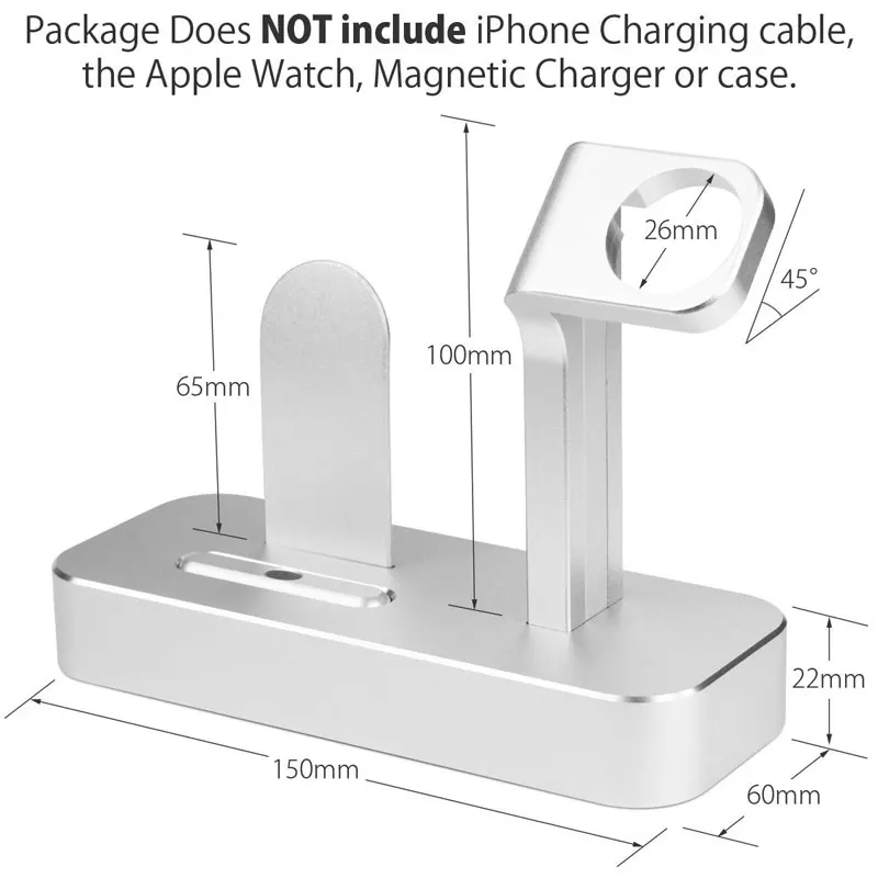 2 в 1 зарядная док-станция держатель для iPhone X iPhone 8 iPhone 7 iPhone 6 алюминиевая зарядная подставка Док-станция для Apple Watch подставка