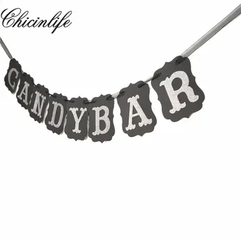 

Chicinlife 1Set Paper Candy Bar Wedding Banner Signs Decoration bridal Shower Bunting Garlands Birthday Buffet Party Supplies