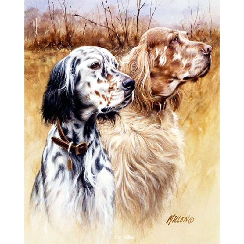 

5D Diy Diamond Painting,Two Dogs Friends,Embroidered with Rhinestone,Daimond Paintings,Room Decoration Painting,Broderie Diamant