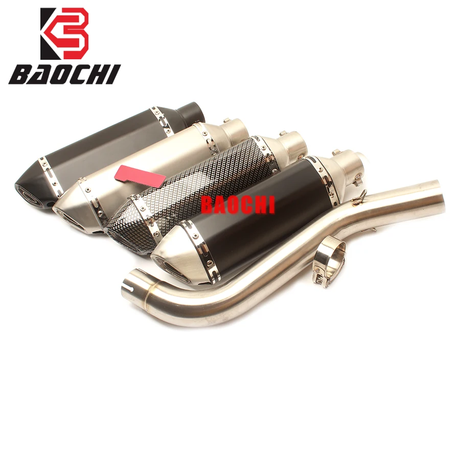 

Motorcycle Escape Muffler DB Killer Full Exhaust System Middlet Tube Slip-On Connect Pipe for Benelli 600 BJ600 BN600 BN600