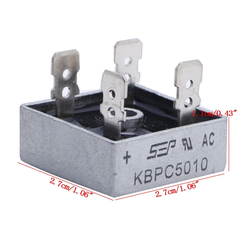 5Pcs 50A KBPC5010 1000V Metal Case Single Phases Diode Bridge Rectifier diode bridge rectifier,rectifier diodes,electrical rectifier diodes