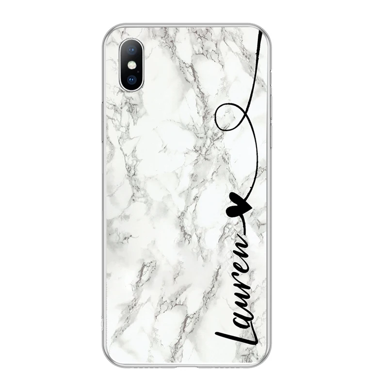 Lovebay DIY именной пользовательский чехол для телефона для iPhone 11 Pro 6 6s 7 8 Plus X XR XS Max 5 5S SE модный заказной мраморный Мягкий ТПУ чехол - Цвет: T8