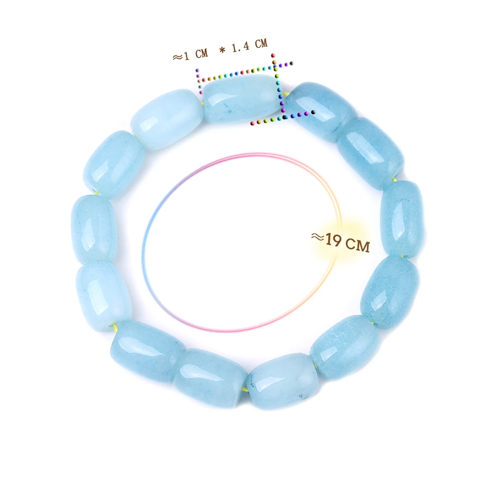 Yumten натуральный Аквамариновый браслет кристаллические браслеты ювелирные украшения 10 мм бусины Романтический Повседневный Кристалл Йога подарок на день рождения Королевство