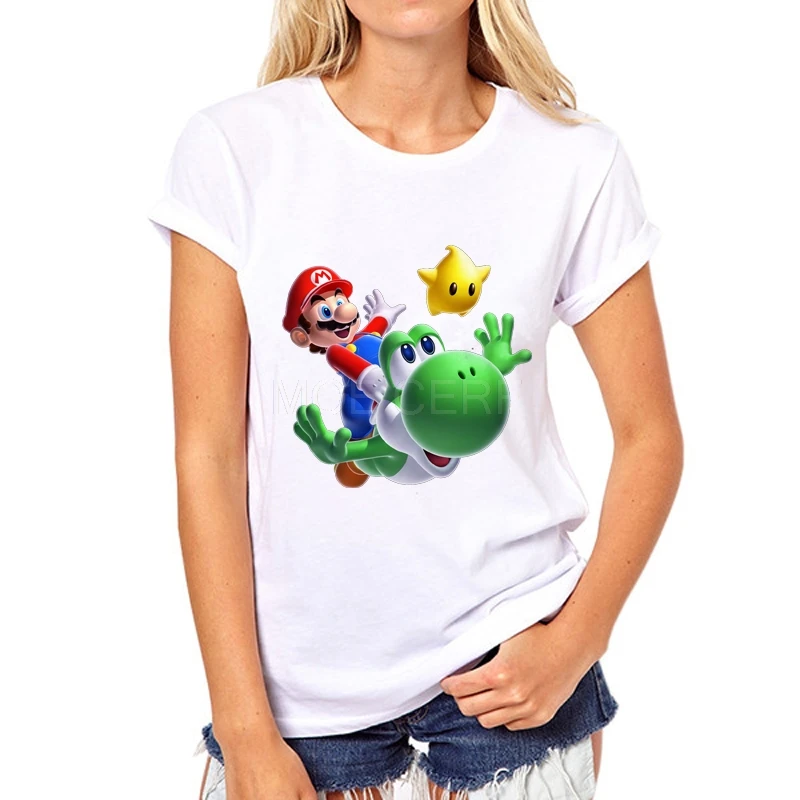 Fashion 3D super mario women t shirt short sleeve casual tee cute