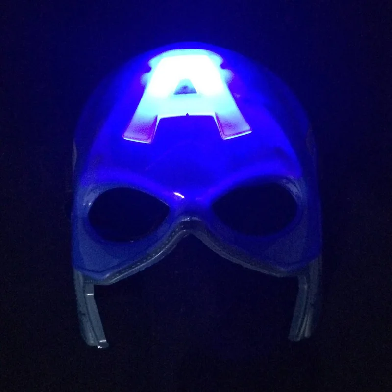 Крутая светящаяся детская маска для косплея, светодиодный, супергерой, маска на Хэллоуин, Человек-паук, железный человек, Халк, Бэтмен, вечерние Детские маски с героями мультфильмов - Цвет: Light mask