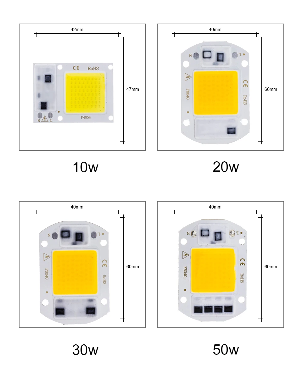 COB LED Chip Light 220 В 10 Вт 50 Вт 20 Вт 30 Вт 3-9 Вт прямоугольный чип лампа для прожектора без необходимости водителя DIY Led прожектор лампа Y27 Y32