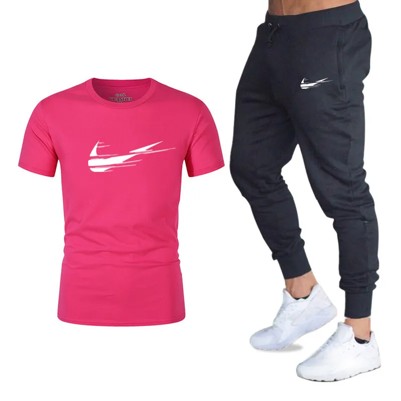 Summer Hot Sale Men's Sets T Shirts+pants Two Pieces Sets Casual Tracksuit Male Casual Tshirt Gyms Fitness trousers men Summer Hot Sale Men's Sets T Shirts+pants Two Pieces Sets Casual Tracksuit Male Casual Tshirt Gyms Fitness trousers men