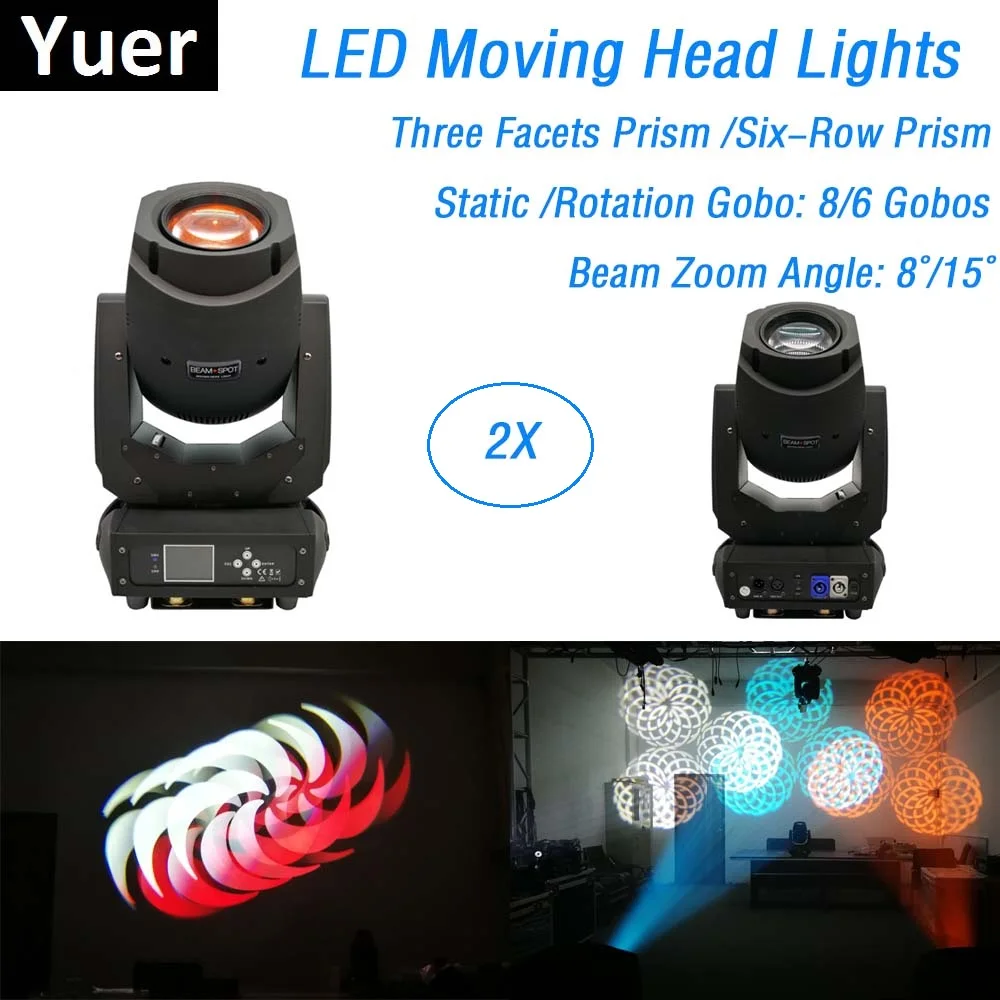 

2Pcs/Lot Free Shipping 200W LED Lyre Moving Head Light Beam Spot Wash Stage Lights Good For DJ Disco Nightclub Party Events