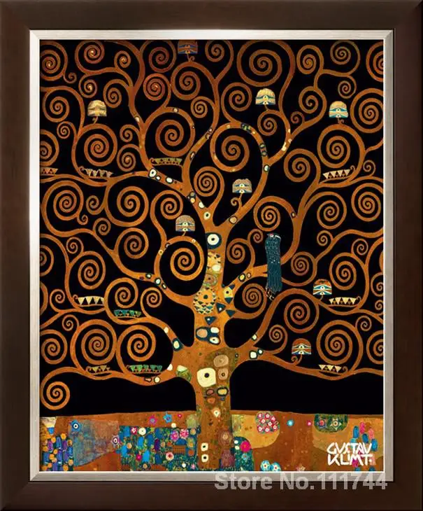 XCQHZYQ DIY Dipinto ad Olio Adulti Albero della Vita di Klimt Dipingere con i Numeri Kit con pennelli e pigmento Acrilico Regalo Artigianato Artistico 40x50 cm Senza Telaio 