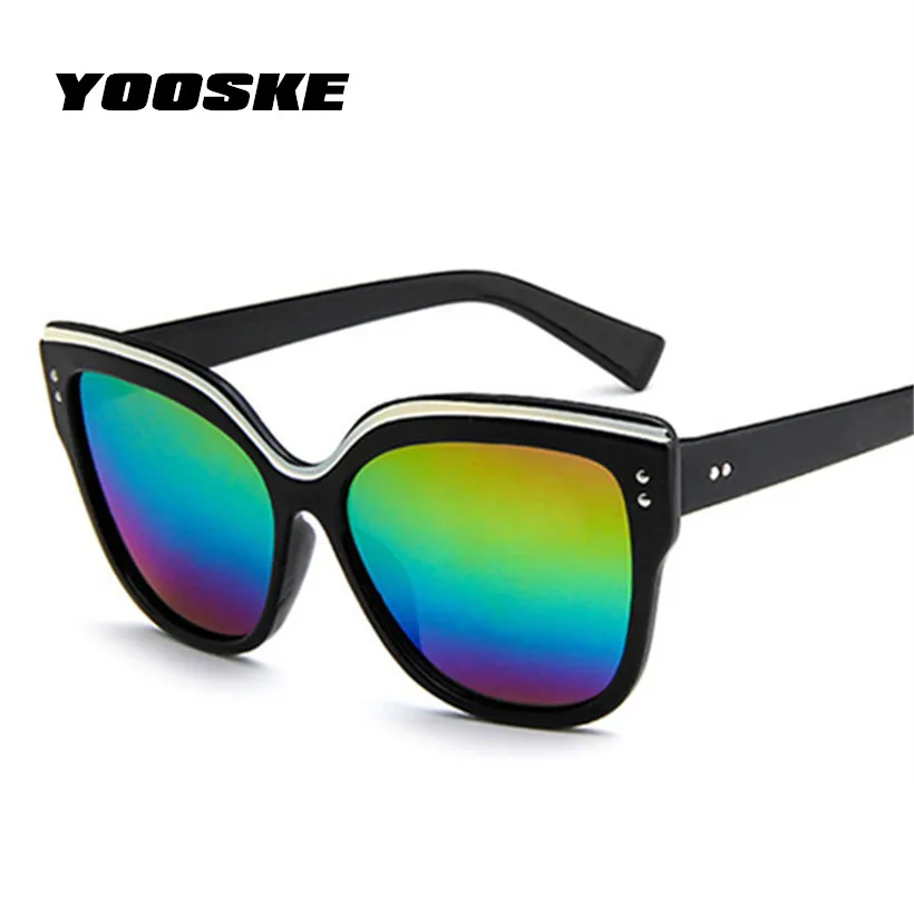 

YOOSKE Retro Fashion Cat Eye Glasses Eyebrows Sunglasses for Women Men Vintage Sun Glasses UV400 Mirror Cateye Eyewear