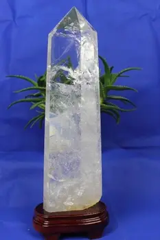 

3880g NATURAL CLEAR QUARTZ CRYSTAL WAND POINT+Stand 520g