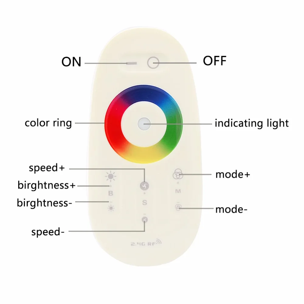 2,4 г RGB пульт управления 640000 цветов DC12-24V 18A светодиодный сенсорный экран RF пульт дистанционного управления для светодиодной ленты