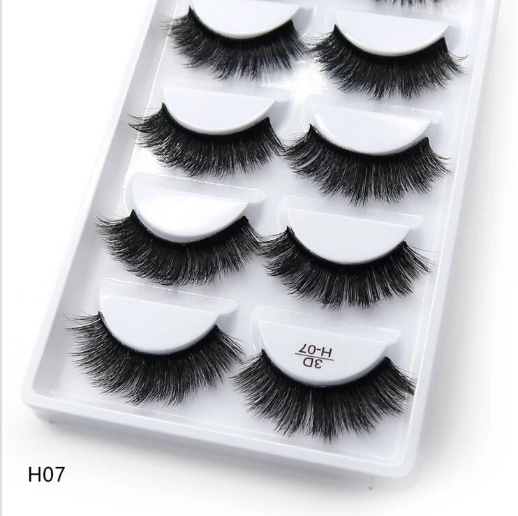 

5 pairs false eyelashes 3D mink lashes natural makeup eyelash extension long cross volume soft fake eye lashes winged faux cils