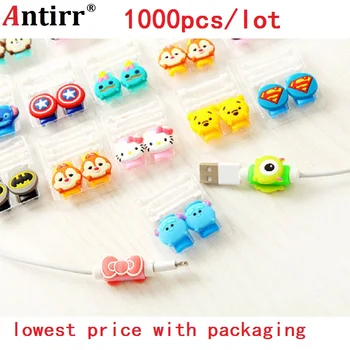 

1000pcs/lot Cartoon Cable Protector Organizer Cord Protector Protective Case Cable Winder Cover For iPhone USB Charging Cable