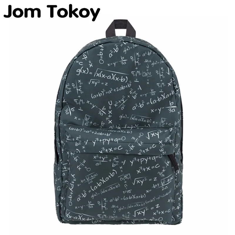 Женский рюкзак Jom tokoy черный школьный с буквенным принтом для девочек сумка через