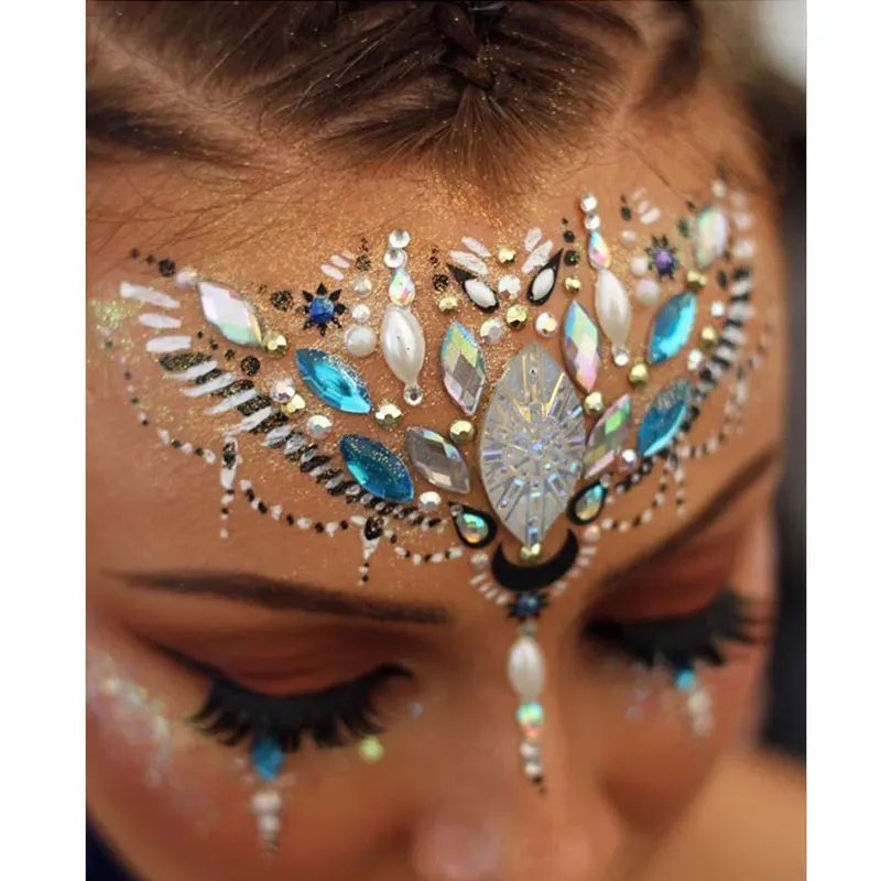 

EDM Music Festival Party Makeup Special Effects Eye Face Rhinestone Face Sticker Color Diamond Sticker Jewelry