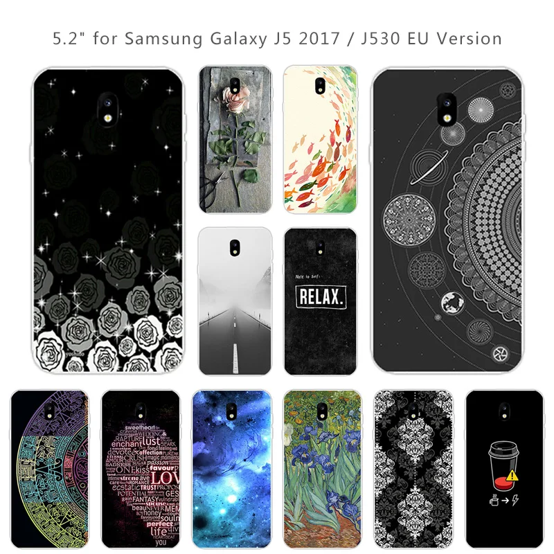 For Samsung Galaxy J5 2017 J530F Pro 2017(EU Version) Phone Cases for J530 Silicone Back Matte Marbles Cover Fundas |