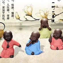 Маленький монах чайник с узорами маленький монах Бутик Фиолетовый; песок чай ПЭТ ручной работы керамические чайные принадлежности украшения дома ремесла