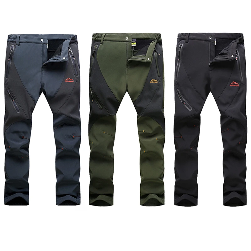Los hombres de invierno cálido Softshell pantalones de senderismo de lana al aire libre impermeable a prueba de viento pantalones largos pantalones de deportes senderismo Camping pantalones RM017 Los hombres de invierno cálido Softshell pantalones de senderismo de lana al aire libre impermeable a prueba de viento pantalones largos pantalones de deportes senderismo Camping pantalones RM017